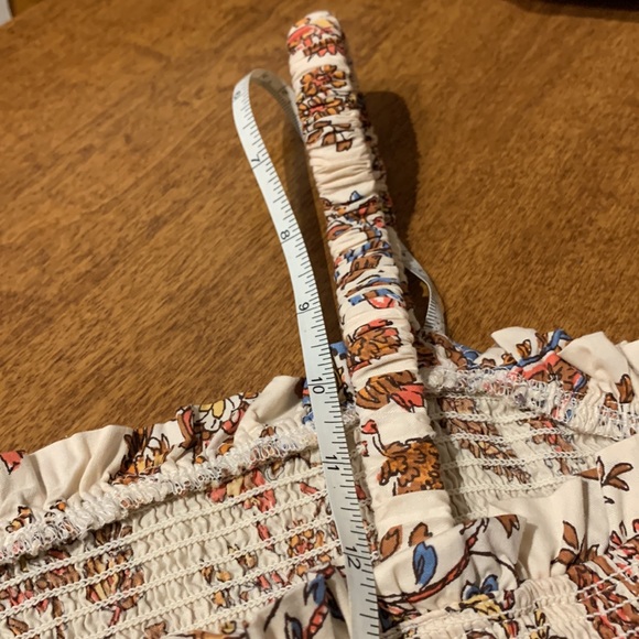 Smocked Baby Doll Tank • Peplum Ruffled Hem • Fall Colors • size Small/Medium - Picture 7 of 15